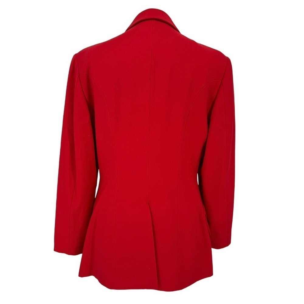 Moschino Cheap and Chic Vintage Double Breasted Wool Blazer Bright Red 10 Italy - Picture 2 of 16